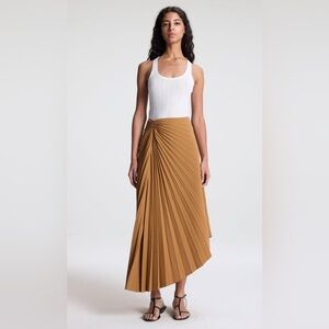 A.L.C. Asymmetrical Tan Pleated Skirt size 8